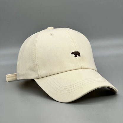 Polar Bear Embroidered Cotton Baseball Cap - UV Protection