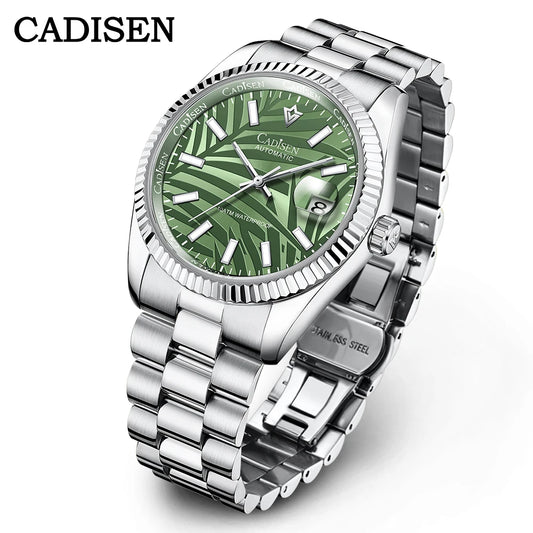 Cadisen 40MM Olive Green Palm Dial Automatic Watch