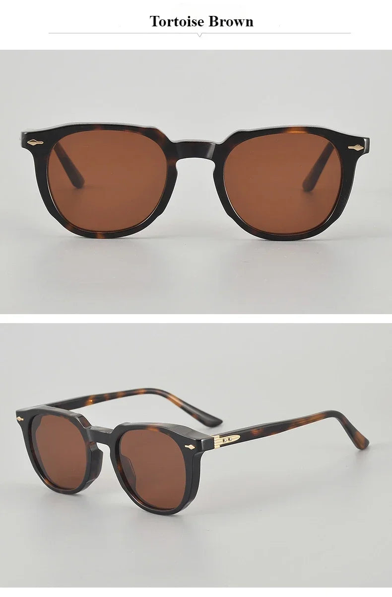 Handcrafted Acetate Oval Sunglasses - UV Protection