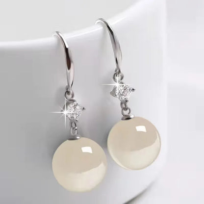 Luxurious Green Jade Pearl Earrings in 18k Gold & Silver
