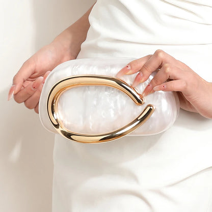 Mulheres acrílico caixa de embreagem bolsa alça metal saco noite na moda senhoras ombro crossbody bolsa para casamento baile cocktail festa