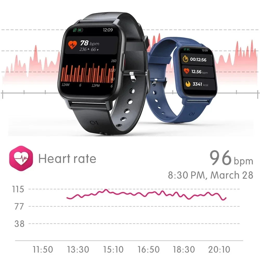 Xiaomi novo 1.69 Polegada relógio inteligente masculino temperatura corporal toque completo smartwatch feminino monitor de oxigênio preciso relógio 2023 pk p8