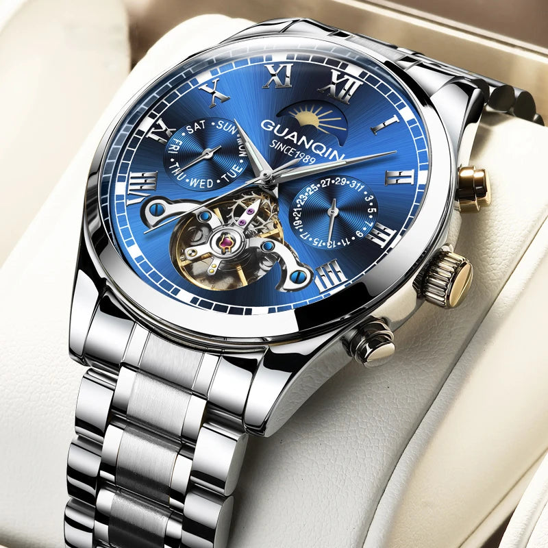 Guanqin Luxury Men's Automatic Tourbillon Watch
