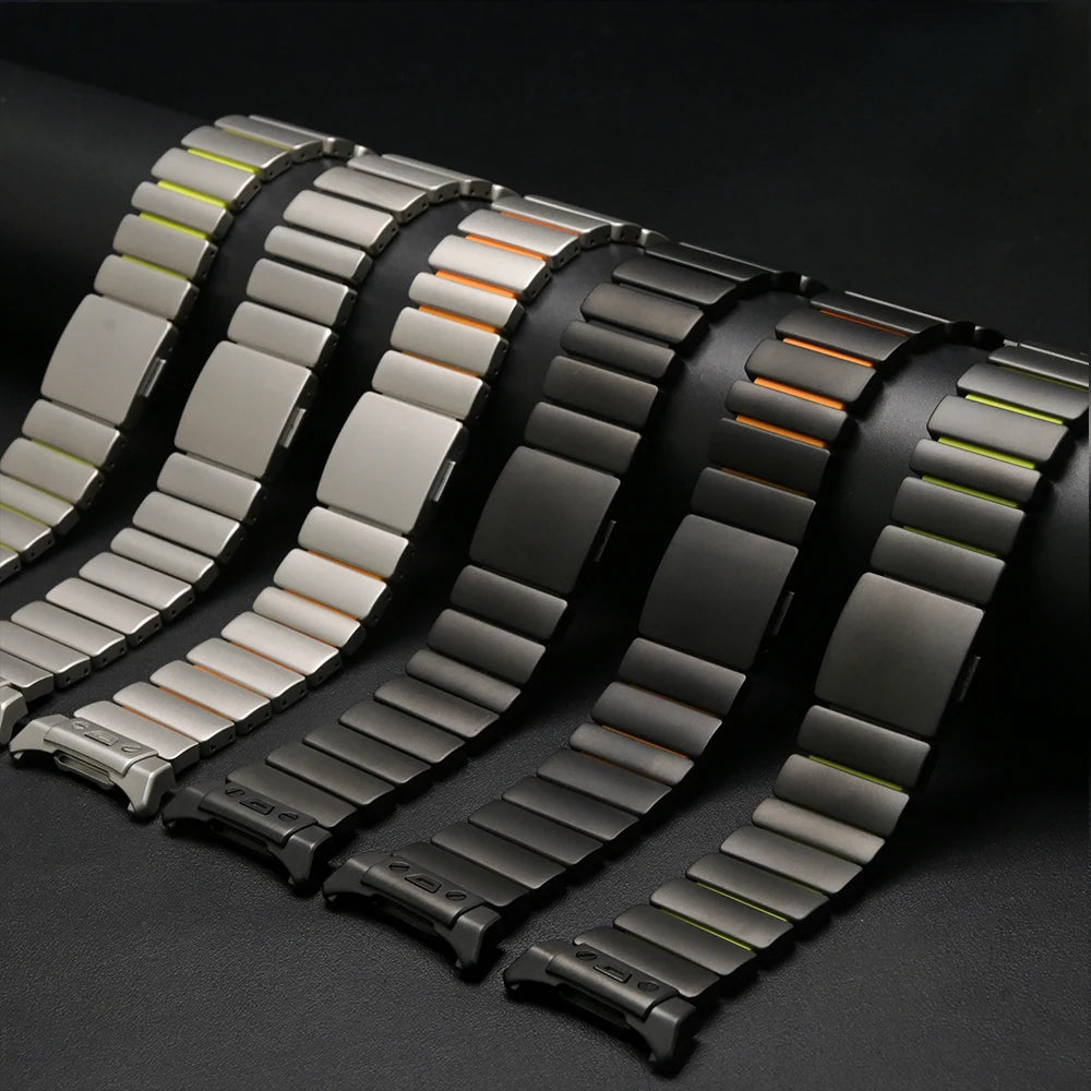 Pulseira de titânio de luxo para samsung galaxy watch ultra 2025 ultra2 pulseira de borracha para galaxy watch ultra 47mm 2024 pulseira