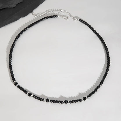 PuRui Hip Hop Contas de Cristal Acrílico Colar de Fio para Homens Gargantilha Preta Colar Joias Simples no Pescoço Presente de Festa Rua