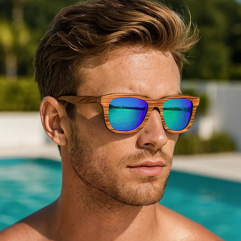 Juncture moda madeira de bambu vintage quadrado óculos de sol das mulheres dos homens marca luxo designer óculos de sol condução de madeira uv400