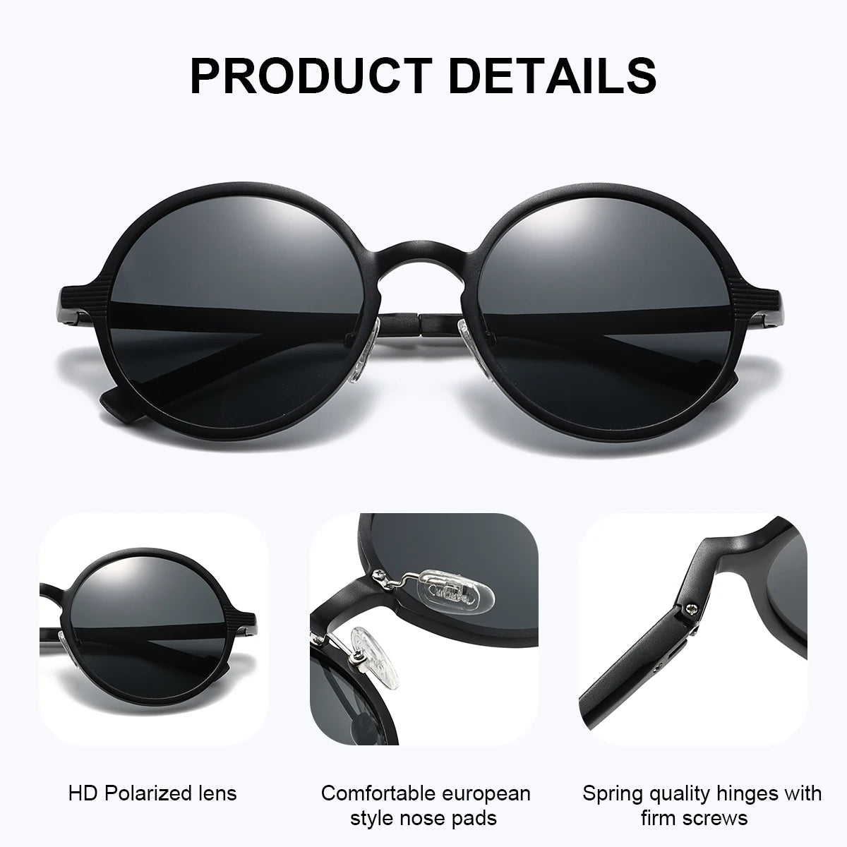 CATMONROE 1 PCS Brand Luxury Women sunglasses Pink Glasses case Round Polarized sunglasses Fashion Apparel Accessories Gift