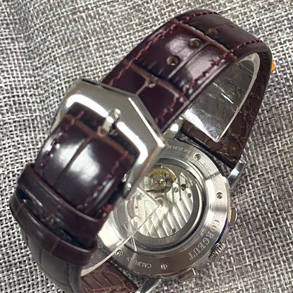 Relógio automático para homem multiificação data dia mês ano 316l relógio mecânico masculino caso polido indicador dia/noite 42mm