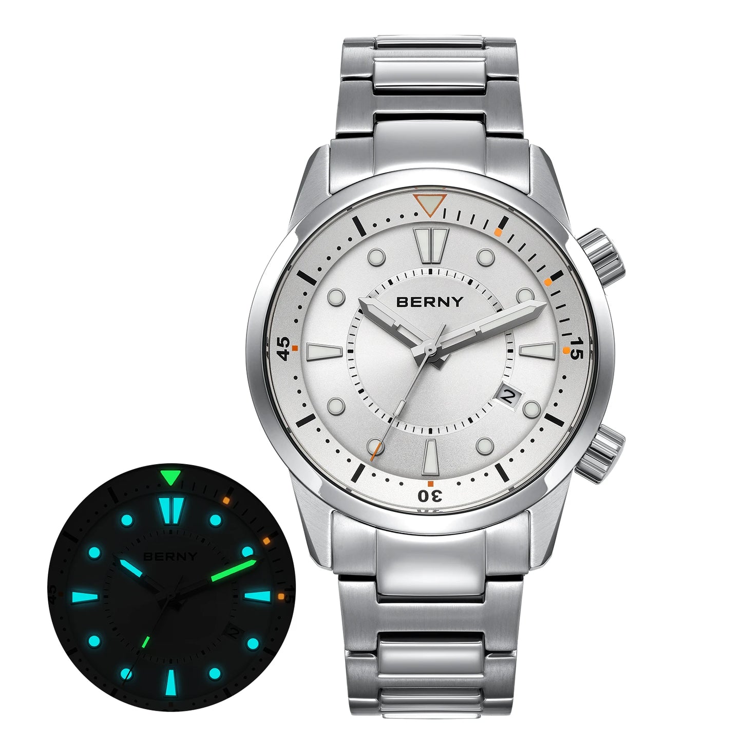 BERNY 20ATM Automatic Diver's Watch with Sapphire Crystal