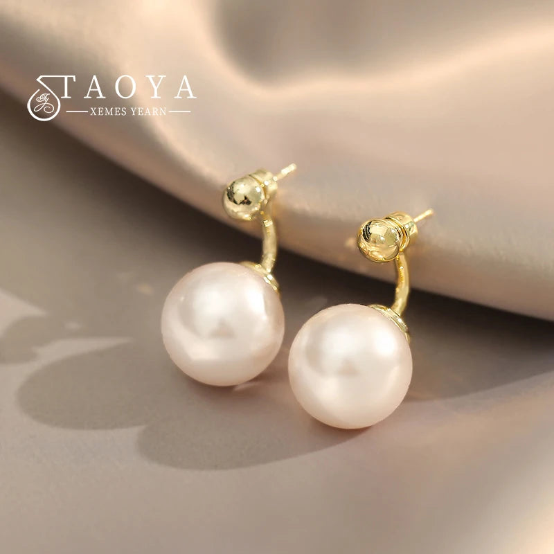 Timeless Gold Pearl Drop Earrings