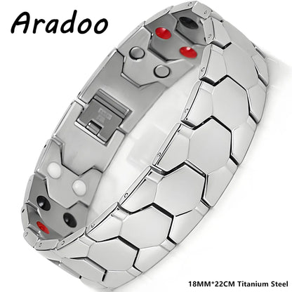 Titanium Steel Magnetic Bracelet for Men - ARADOO