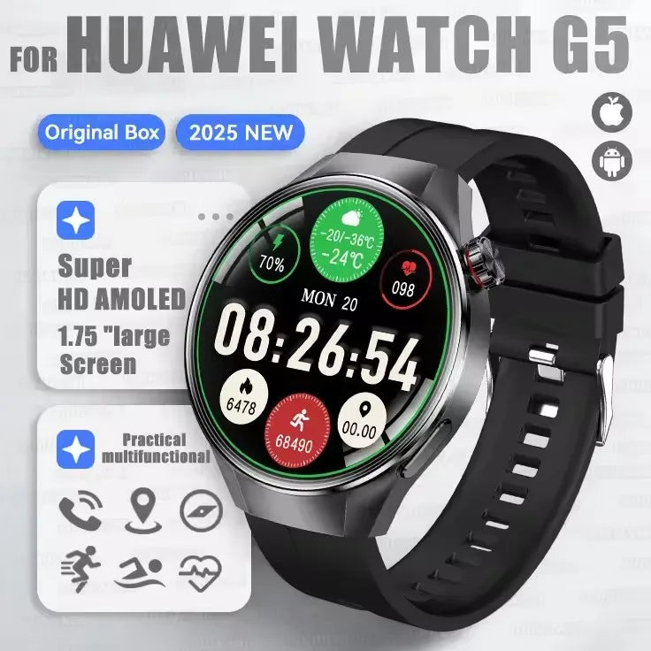 G5 Plus Smartwatch 1.75" AMOLED GPS Heart Rate