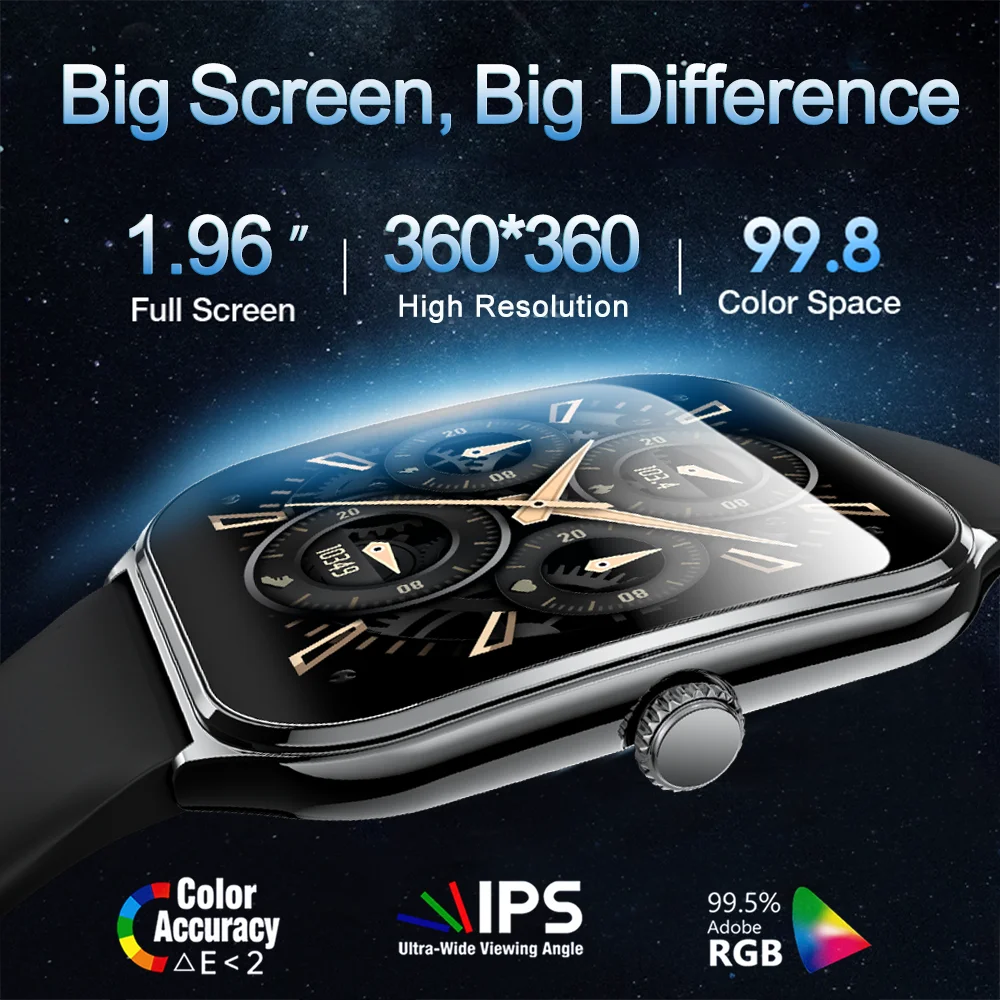 Novo para xiaomi ultra-fino durável feminino relógio inteligente 1.96 "tela amoled esporte saúde fitness sem fio bluetooth chamada smartwatch