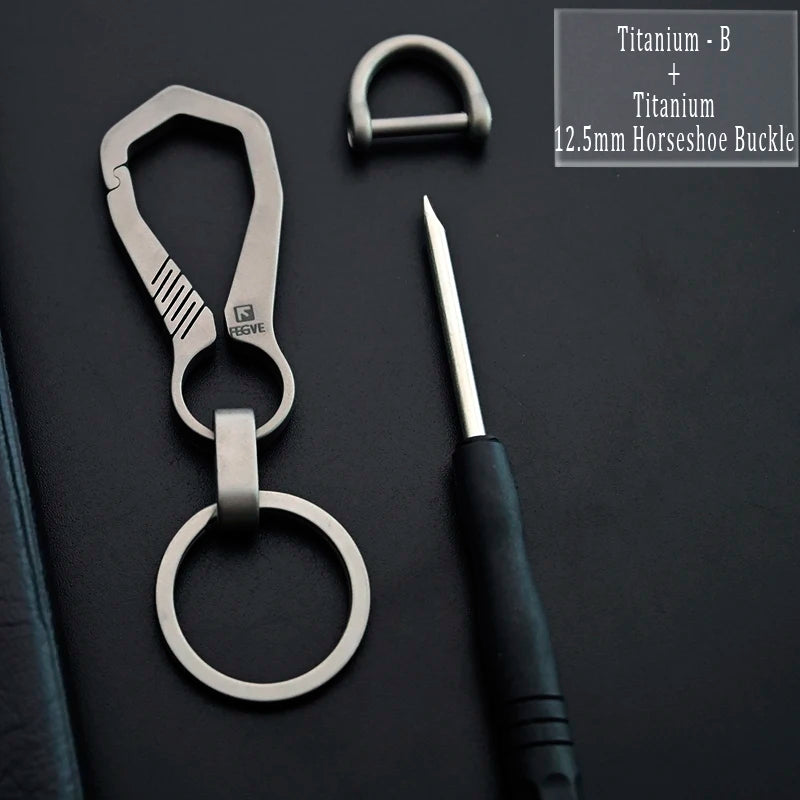 Titanium Luxury Keychain for Men - Ultra-Light Carabiner