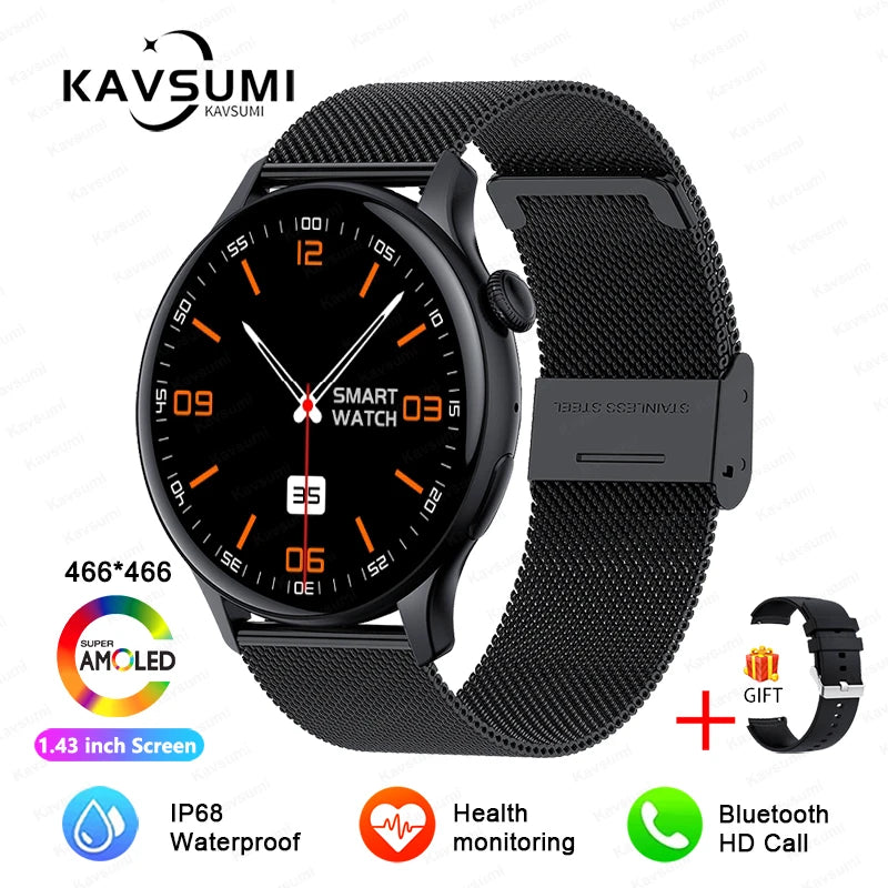 2025 NFC Smart Watch Amoled HD GPS Track Sports Heart Rate Bluetooth Call Waterproof Ladies Women Smartwatch For Huawei Xiaomi