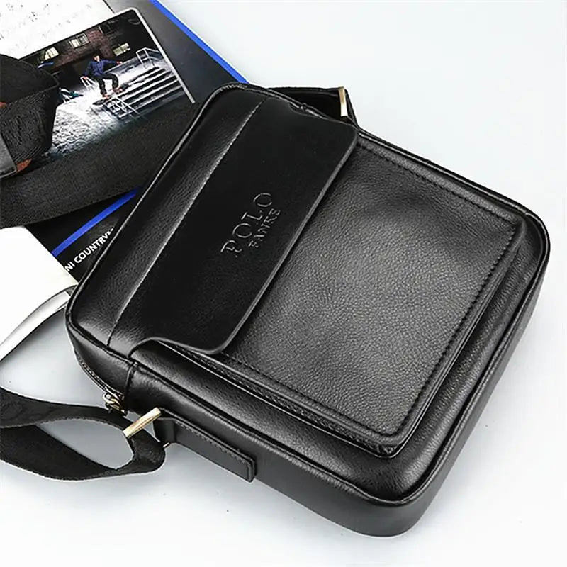 Nova Bolsa Masculina de Ombro Único, Bolsa de Couro para Negócios, Casual e Moderna, Versão Coreana de Mochila para Homens