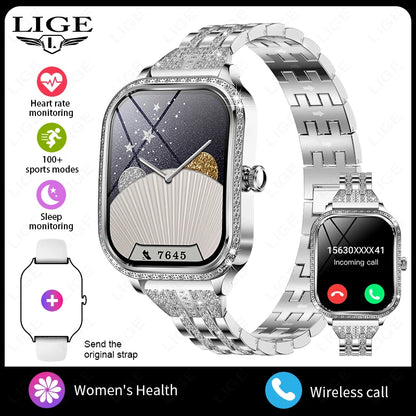 LIGE Women's Waterproof Bluetooth Smartwatch