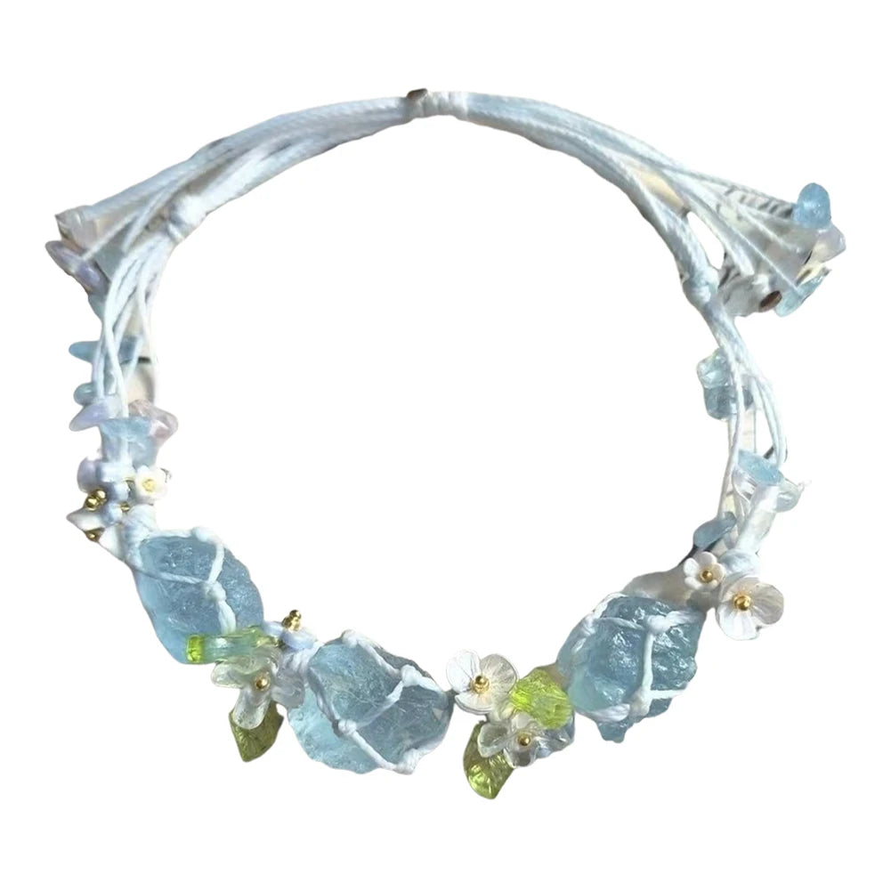 DIY Crystal Bracelet Material Pack Aesthetic Natural Stone Bracelet Exquisite Colorful Gravel Bead Bracelet for Crystal Lovers