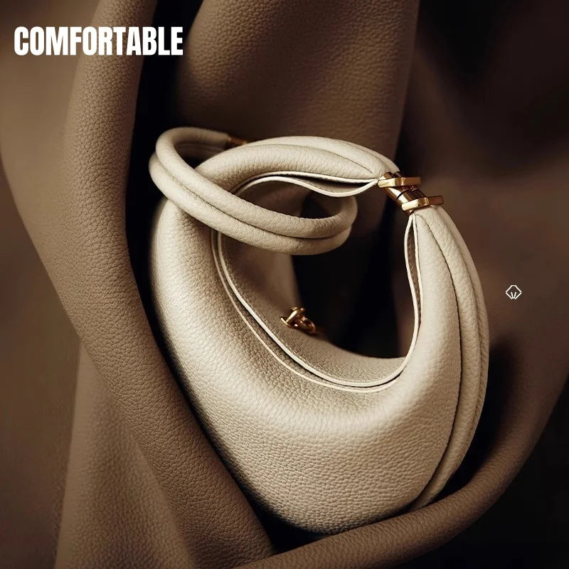 Medium Moon Bend Bag Crescent Bag Shoulder Crossbody Women's Bags Soft Wearable Simple Peplum