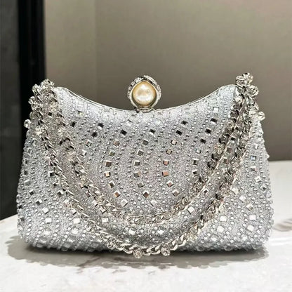 Fino strass diamante incrustação jantar saco de noite retro luxo ouro prata azul pequena embreagem para festa casamento feminino bolsa ombro
