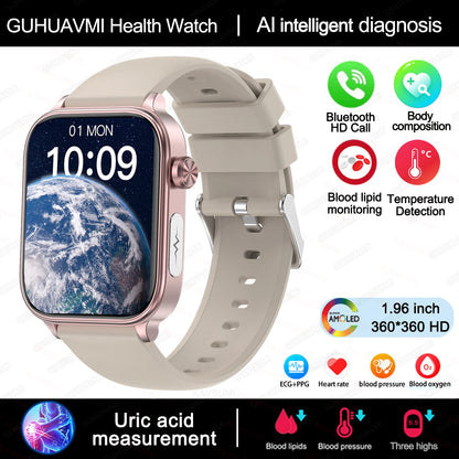 Elegant ECG+PPG Women's Smartwatch with Health Tracking