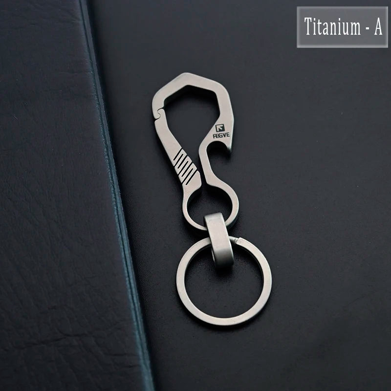 Titanium Luxury Keychain for Men - Ultra-Light Carabiner
