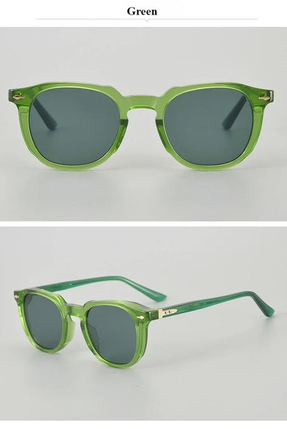 Handcrafted Acetate Oval Sunglasses - UV Protection