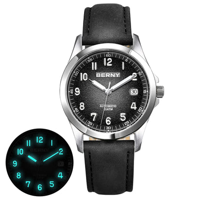 BERNY Men's Sapphire Automatic Watch - Luminous & Waterproof