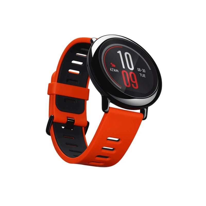 Original amazfit ritmo masculino relógio inteligente sportwatch global firmware com inglês idioma estoque bluetooth relógio gps 95novos relógios