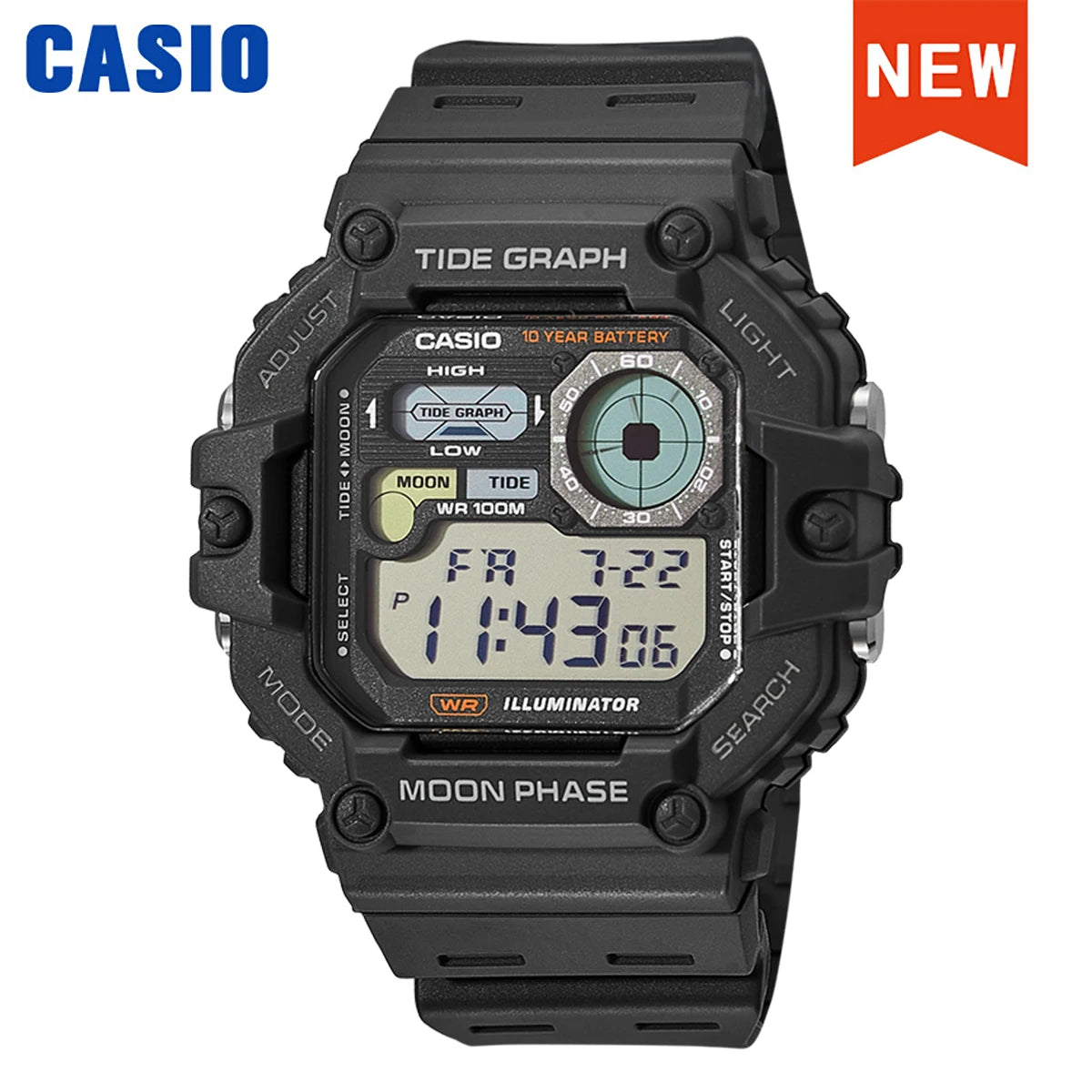 Casio WS-1700 Military Sports Watch - 10-Year Battery