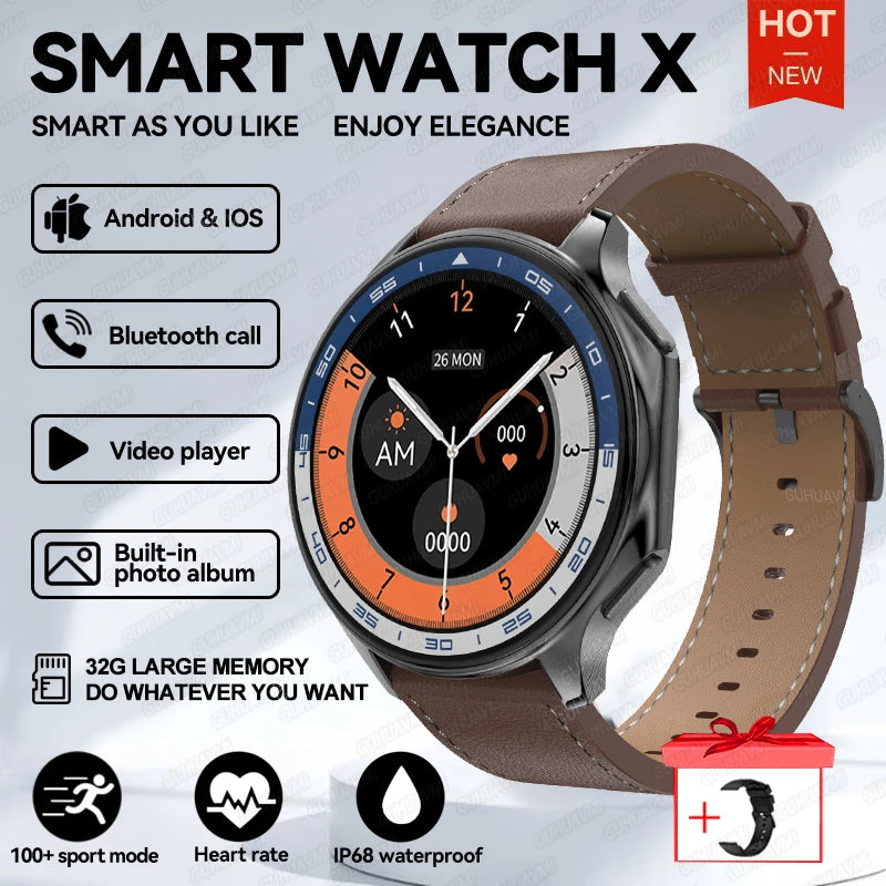 Smartwatch AMOLED 32GB Bluetooth Heart Rate Monitor
