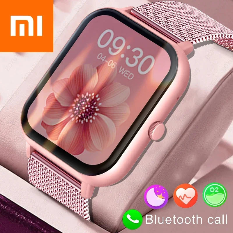Xiaomi chamada relógio inteligente feminino mostrador personalizado smartwatch para android ios à prova dwaterproof água bluetooth música relógios relógio de toque completo