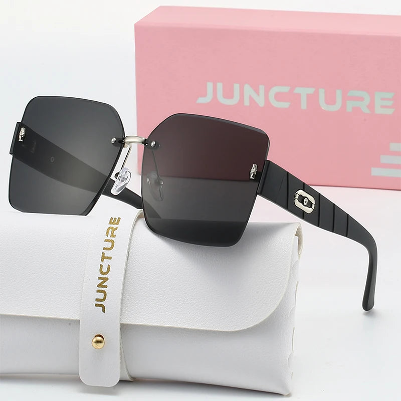 Juncture moda quadrado óculos de sol feminino boundless óculos de sol gradiente senhora óculos festa presentes do feriado óculos de sol para mulher