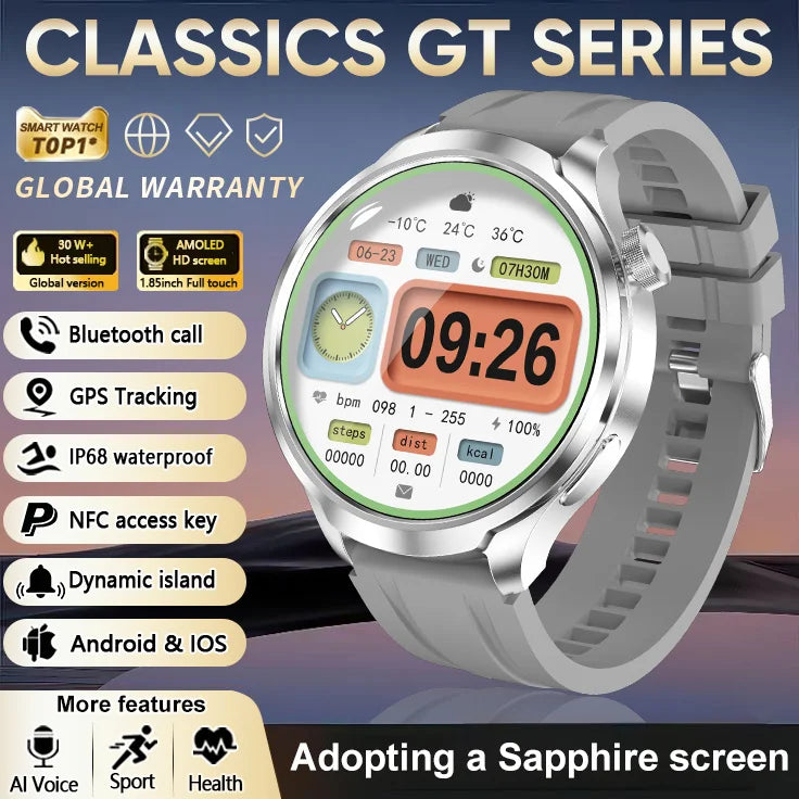 GT5 Pro Smart Watch - AMOLED Screen, NFC, IP68