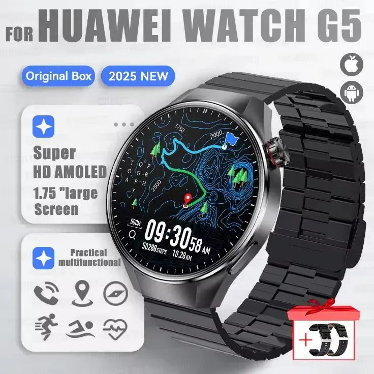 G5 Plus Smartwatch 1.75" AMOLED GPS Heart Rate