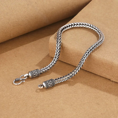 925 Sterling Silver Bracelet vintage Rope Side Chain High Quality For Women Men Fashion Jewelry Wedding Engagement Party Gifts