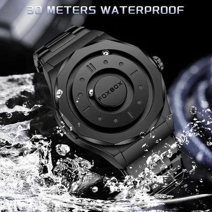 FOXBOX Creative Scrolling Pointer Magnetic Force Men's Quartz Wristwatches Outdoor Sports Waterproof Watch Men Relogio Masculino