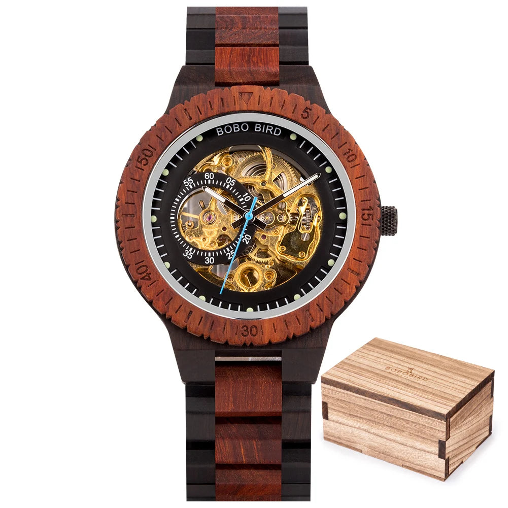 BOBO BIRD Men's Luxury Wooden Mechanical Watch