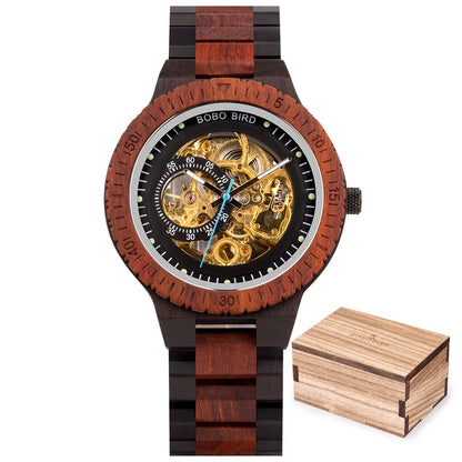 BOBO BIRD Men's Luxury Wooden Mechanical Watch