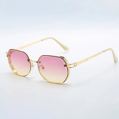 Elegant Black Frame Women's Sunglasses with Gold Trim