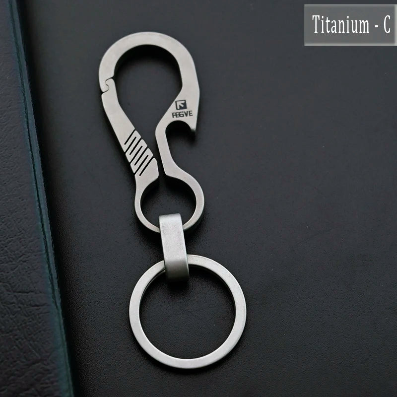 Titanium Luxury Keychain for Men - Ultra-Light Carabiner