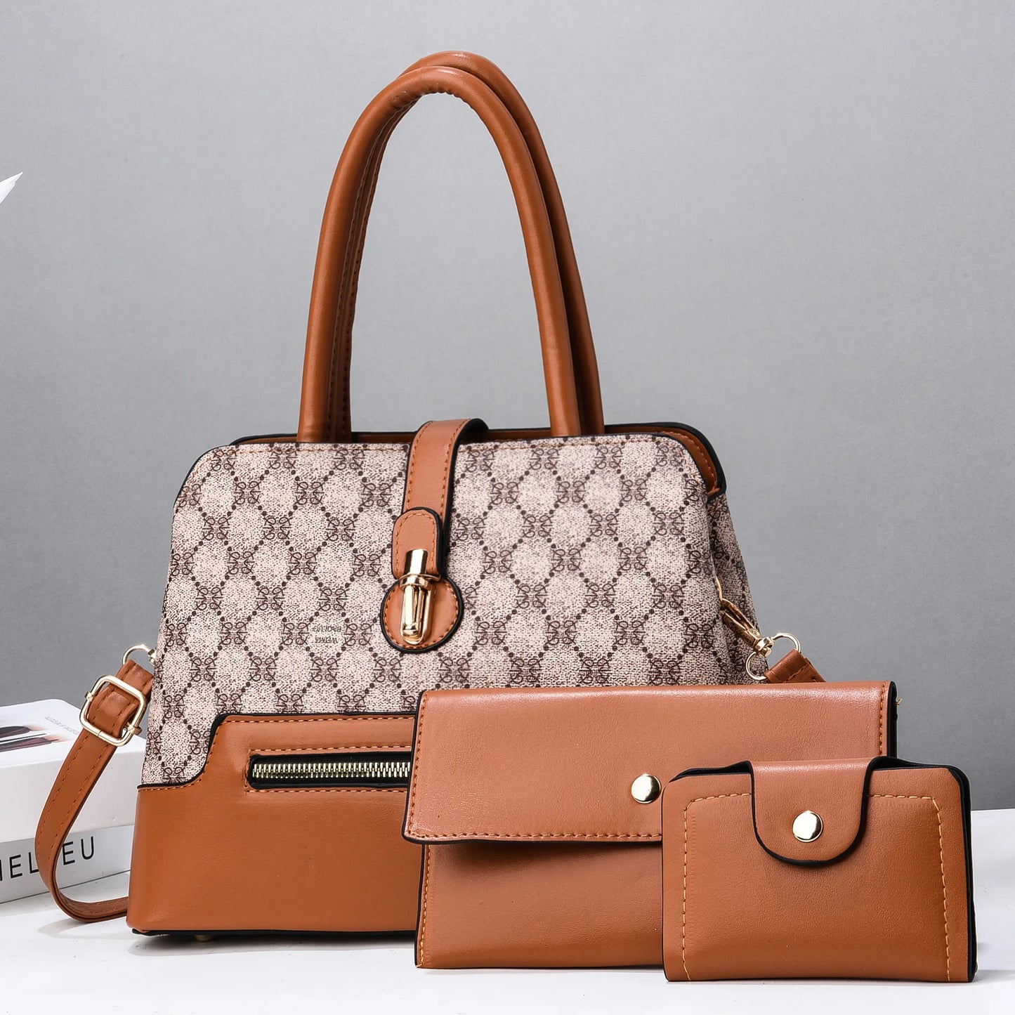 Elegant 3-Piece Women's Tote & Clutch Set