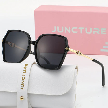 Juncture polarizado feminino óculos de sol moda quadrado óculos de sol gradiente senhora óculos festa presentes do feriado óculos de sol para mulher