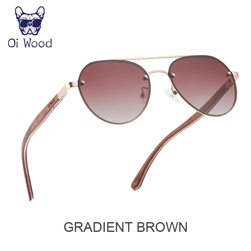 Oi Wood Men Polarized Sunglasses Driving Sun Glasses Women Brand Designer Male Vintage Pilot Sunglasses Outdoor UV400 GR