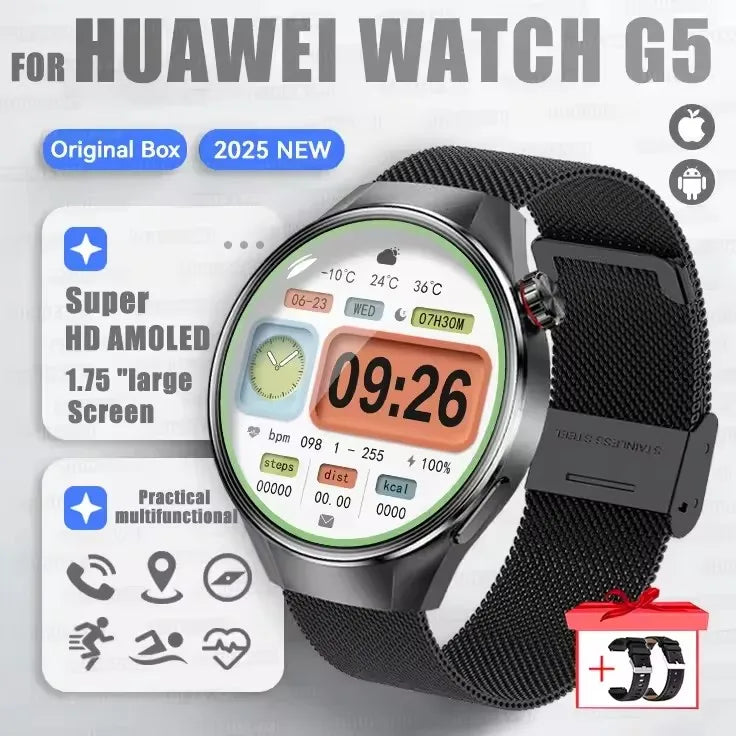 G5 Plus Smartwatch 1.75" AMOLED GPS Heart Rate