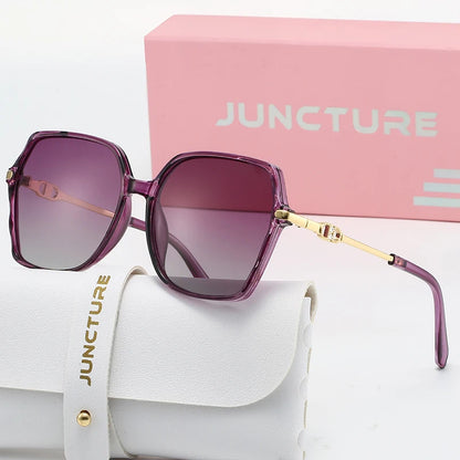 Juncture polarizado feminino óculos de sol moda quadrado óculos de sol gradiente senhora óculos festa presentes do feriado óculos de sol para mulher