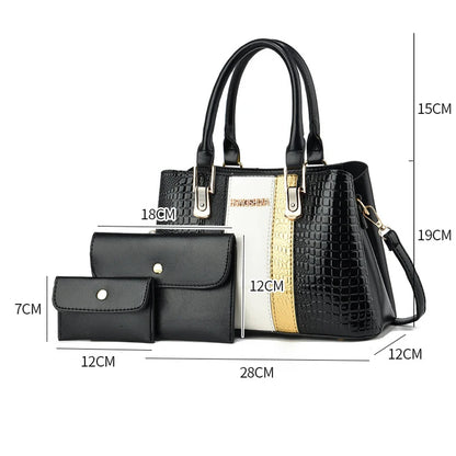 3 pçs/set bolsas de luxo carteira feminina moda crossbody saco grande capacidade tote para mães avós sacos embreagem