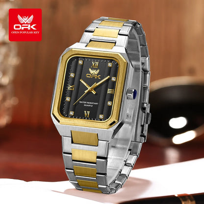 OPK 6043 Mens Watch Original Simple Fashion Quartz Wristwatch Waterproof Luminous Watches For Men Zircon Scale With Box Reloj