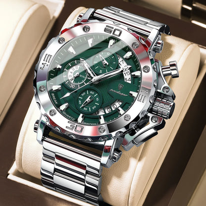 POEDAGAR Men's Luxury Luminous Waterproof Watch