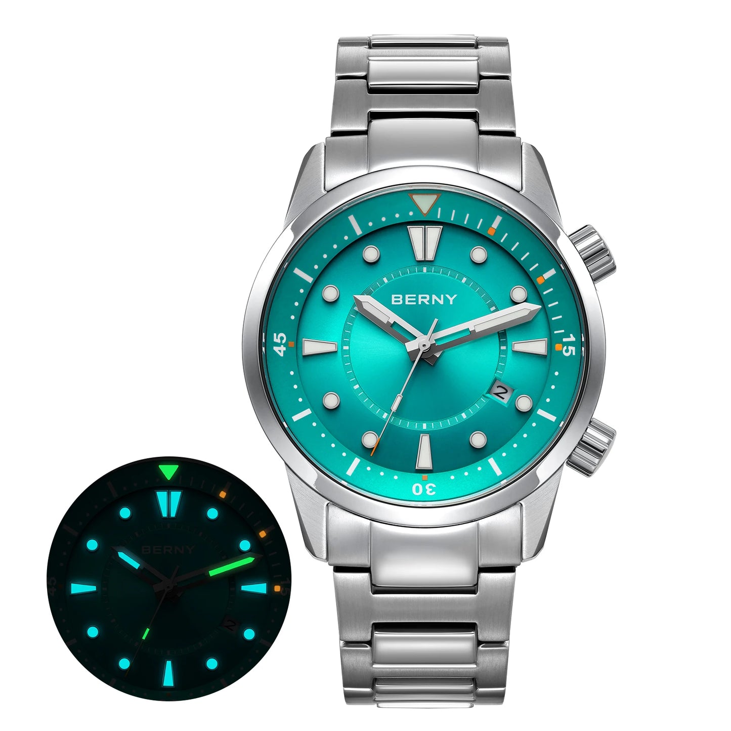 BERNY 20ATM Automatic Diver's Watch with Sapphire Crystal